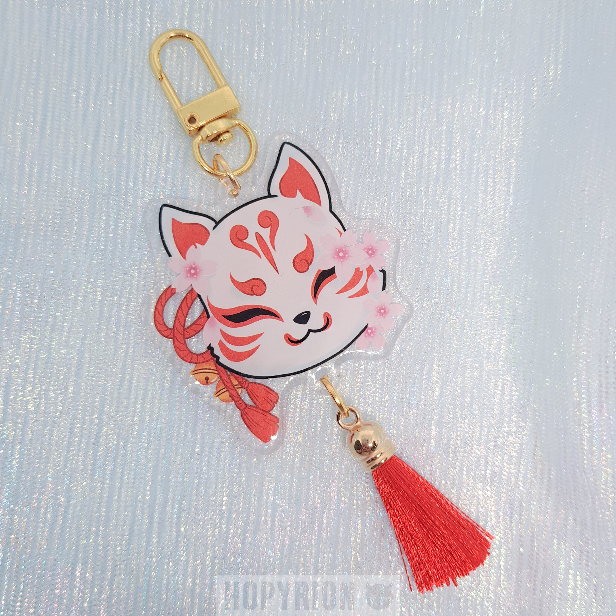 Kitsune Japanese Fox | Keychain — Hopyrion - Kawaii Art Shop